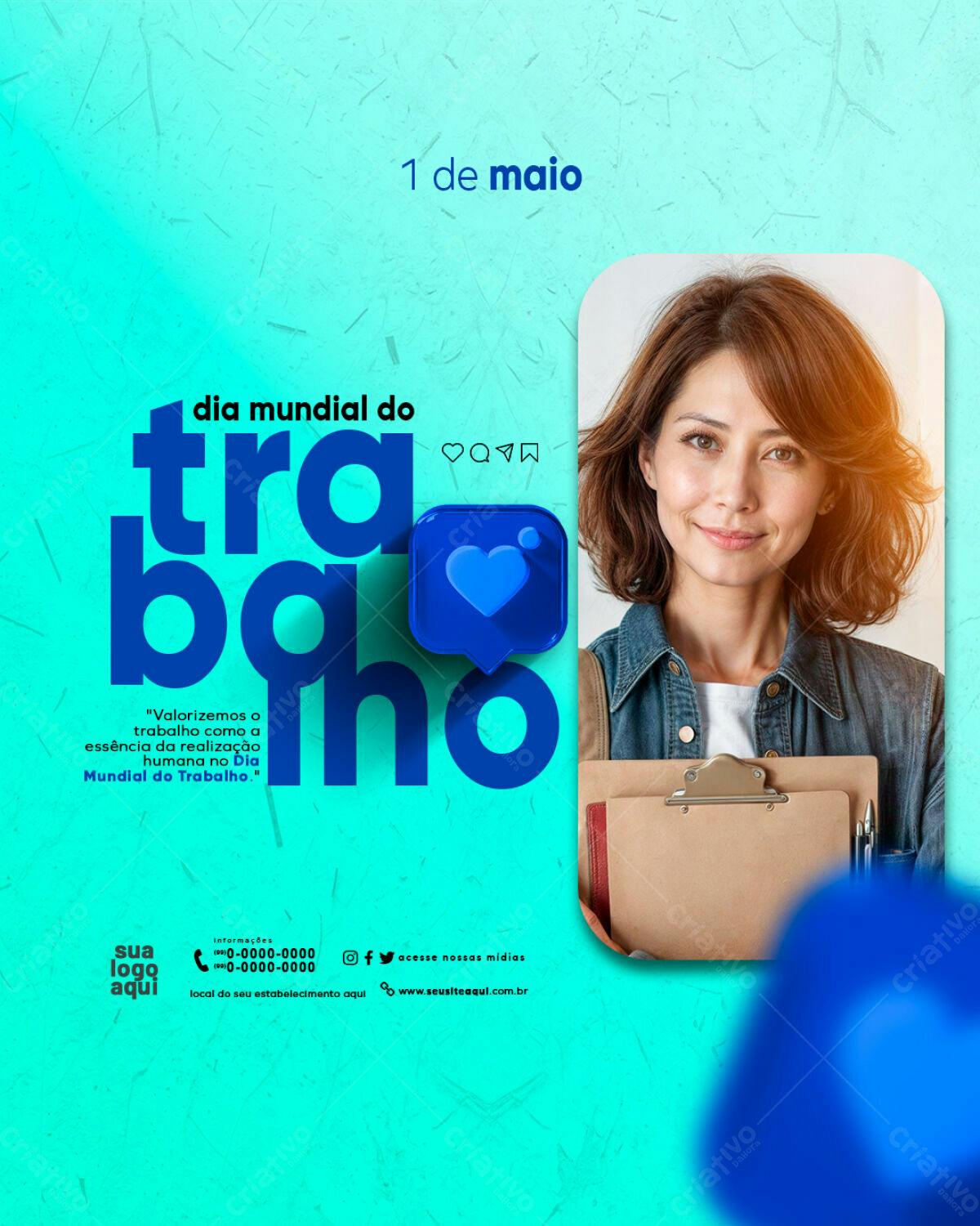 Post para Dia Mundial do Trabalho PSD Editável
