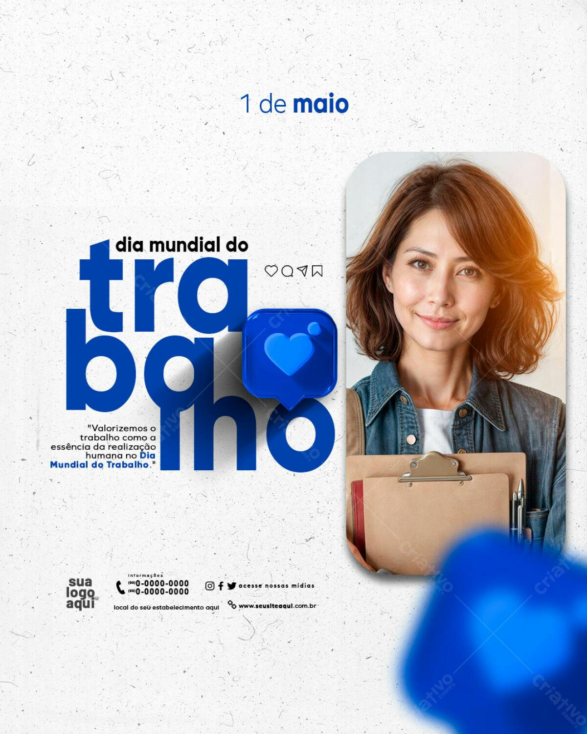 Post para Dia Mundial do Trabalho PSD Editável