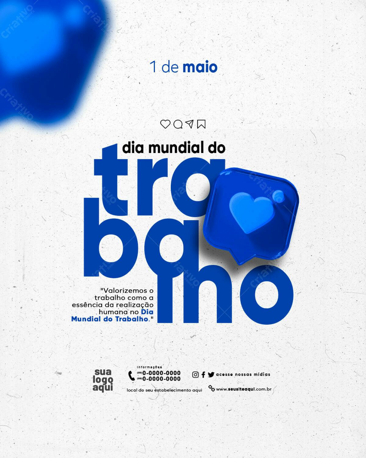 Flyer Dia Mundial do Trabalho PSD Editável