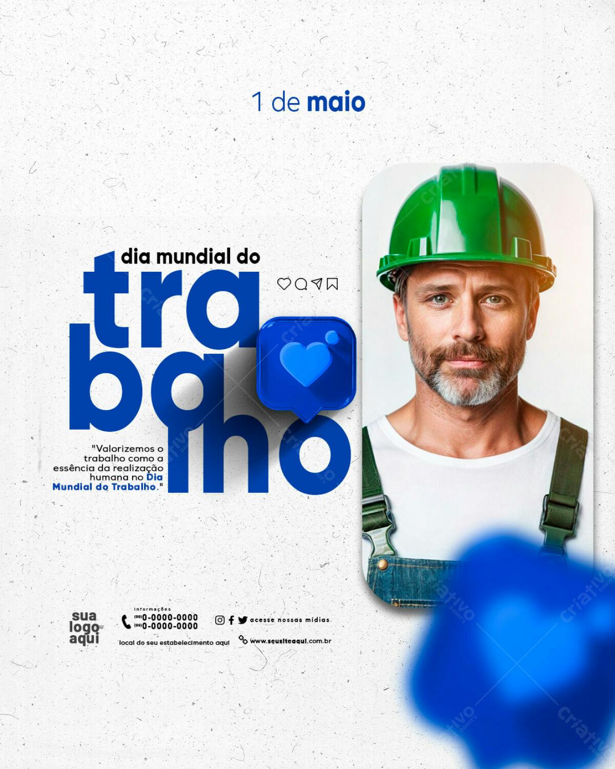 Postagem Dia Mundial do Trabalho PSD Editável