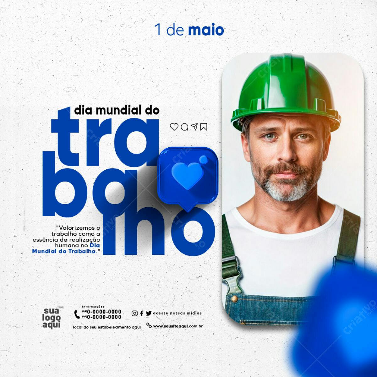 Post para Dia Mundial do Trabalho PSD Editável