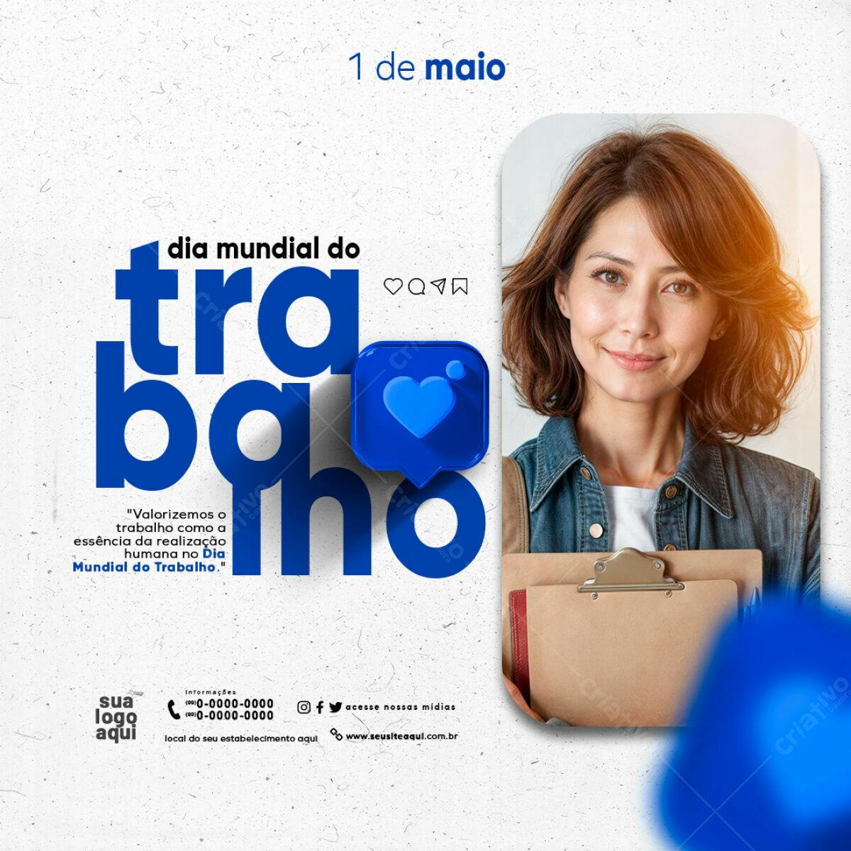 Postagem Dia Mundial do Trabalho PSD Editável