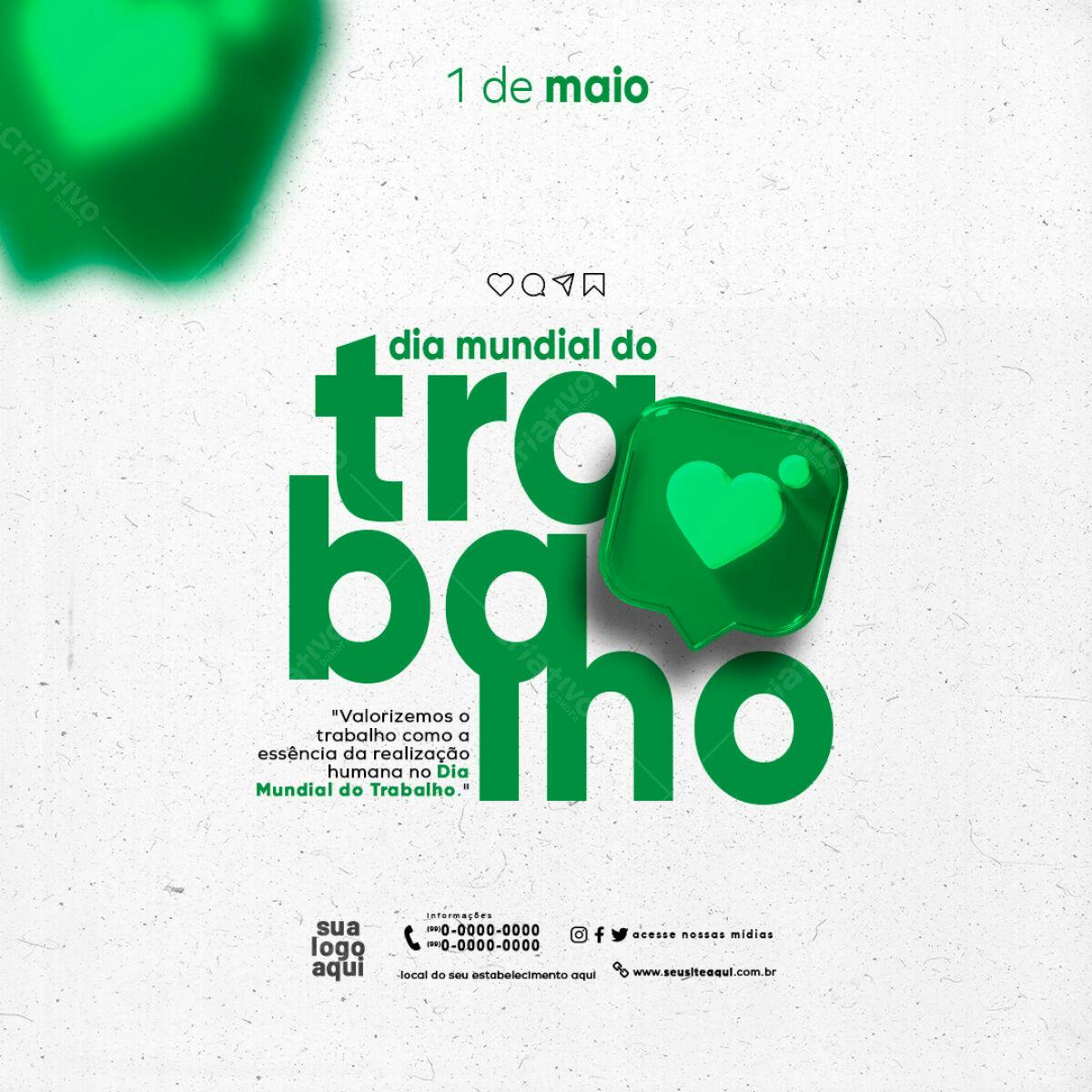 Postagem Dia Mundial do Trabalho PSD Editável