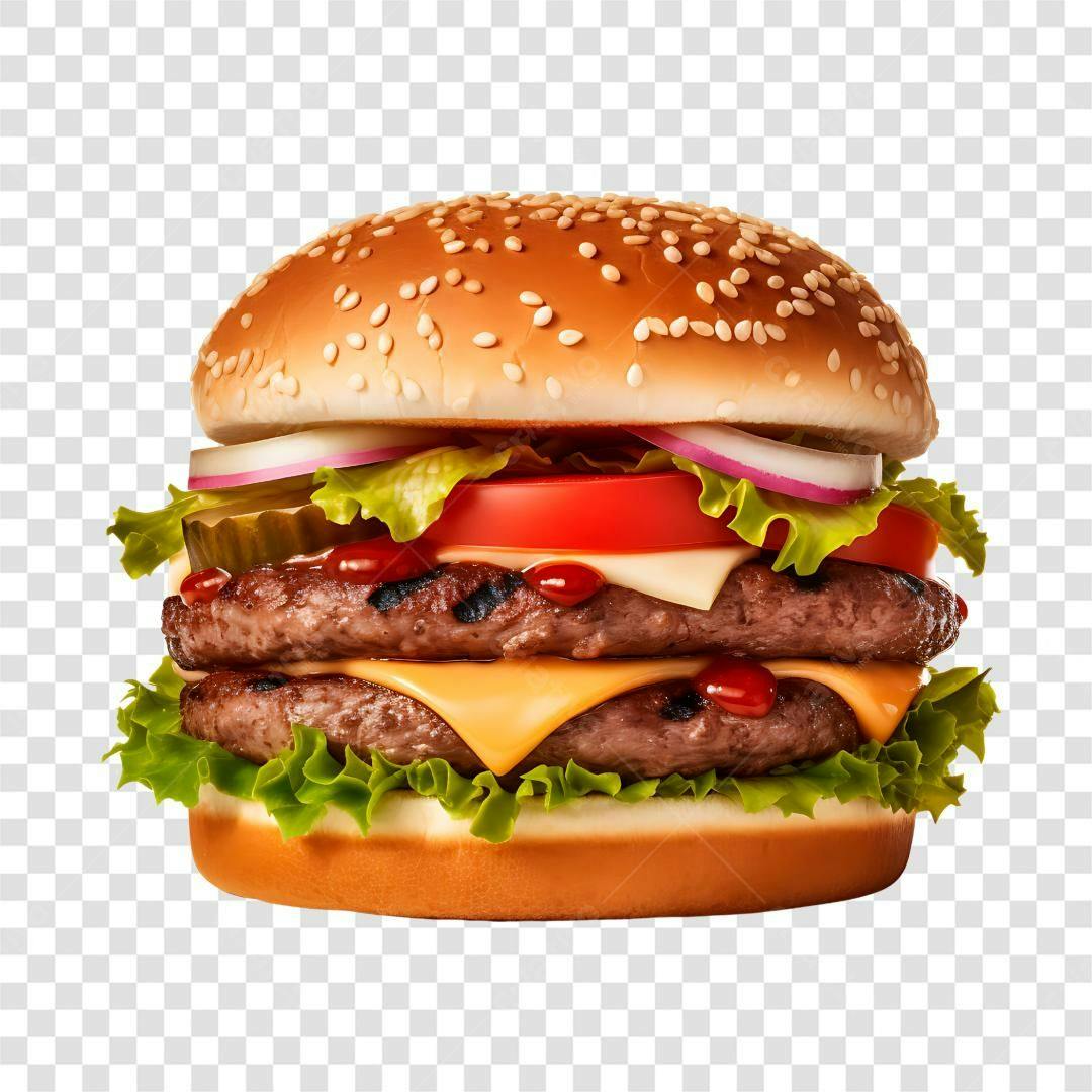 Imagem de Hambúrguer Duplo PNG com fundo transparente