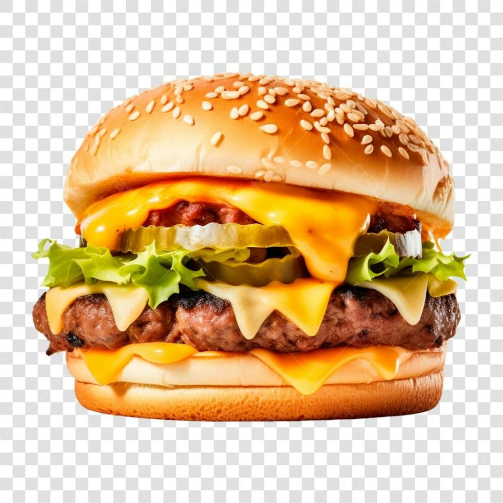 Hambúrguer Cheddar Fundo Transparente Png 