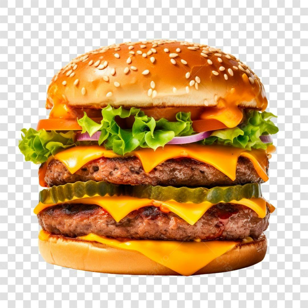 Imagem Hambúrguer Duplo PNG com fundo transparente