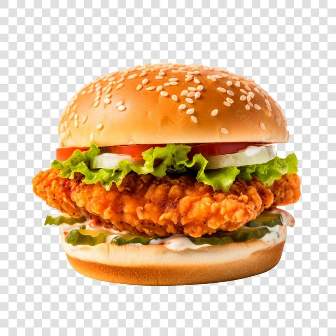 Imagem de Hambúrguer de Frango PNG com fundo transparente