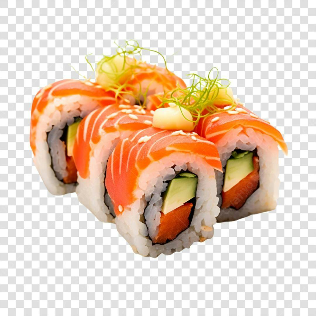 Icone Sushi Salmão PNG com fundo transparente