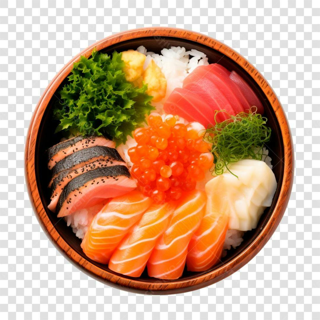 Icone de Comida Japonesa Salmão e Ovas PNG com fundo transparente