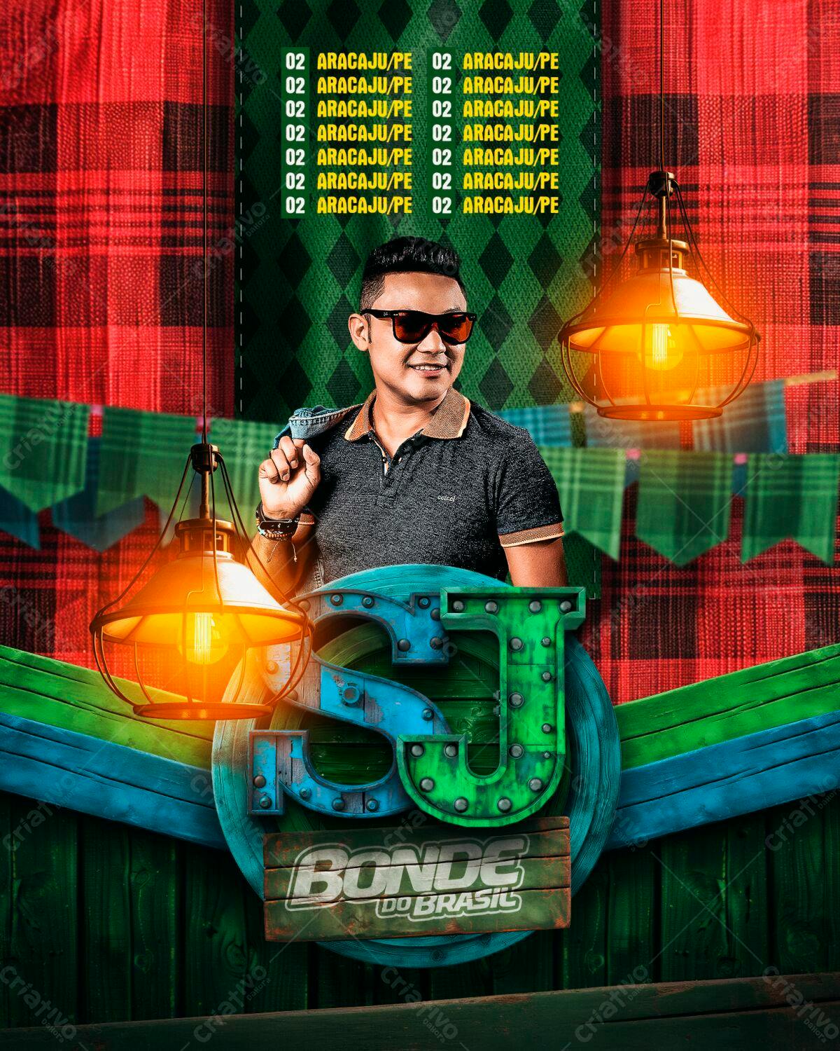 Flyer para Show do Bonde do Brasil PSD Editável