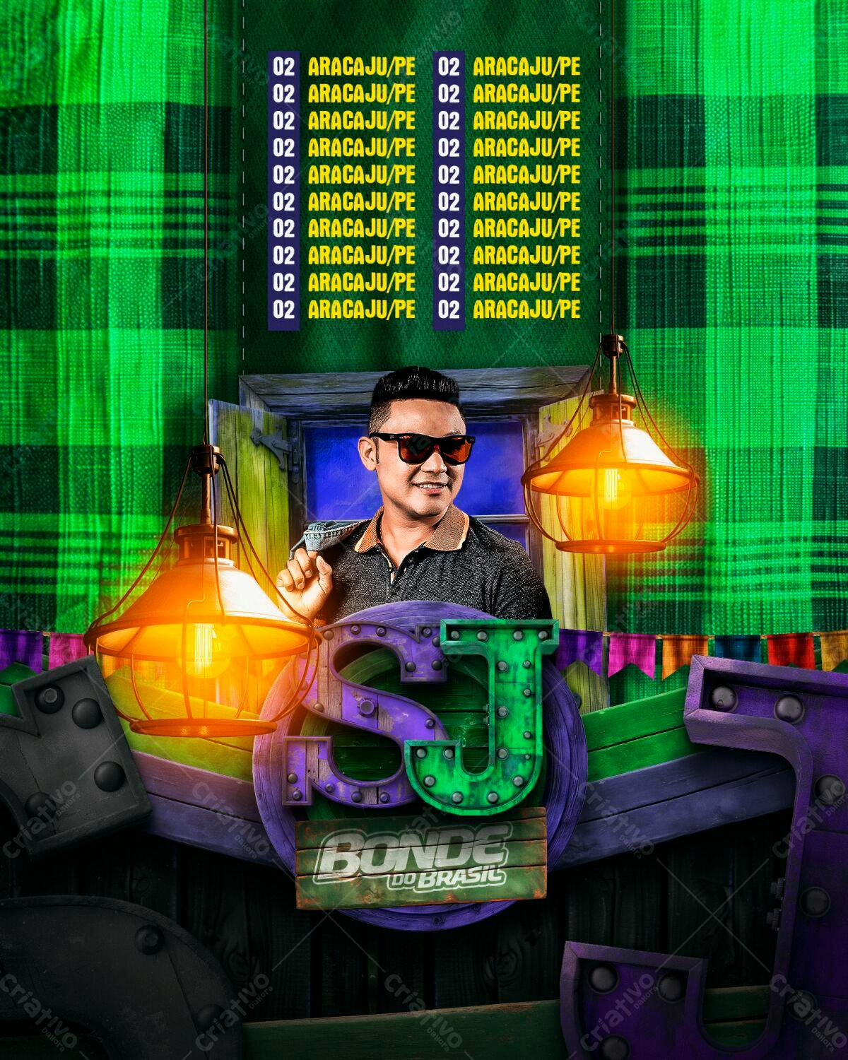 Flyer para Show do Bonde do Brasil PSD Editável