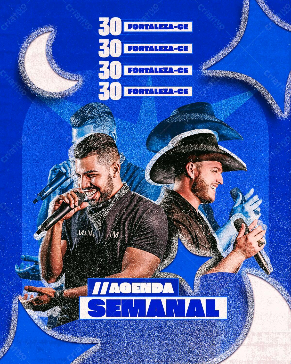 Flyer Agenda Semanal Fortaleza PSD Editável