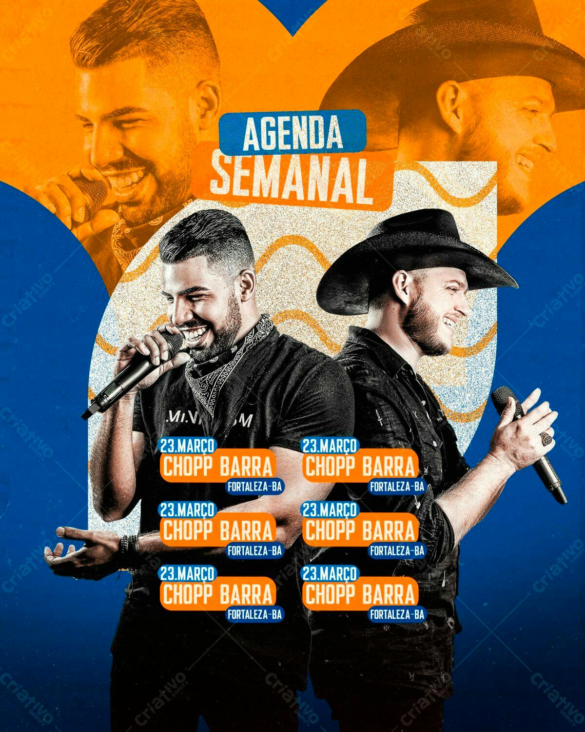 Flyer Agenda Semanal Chopp Barra PSD Editável