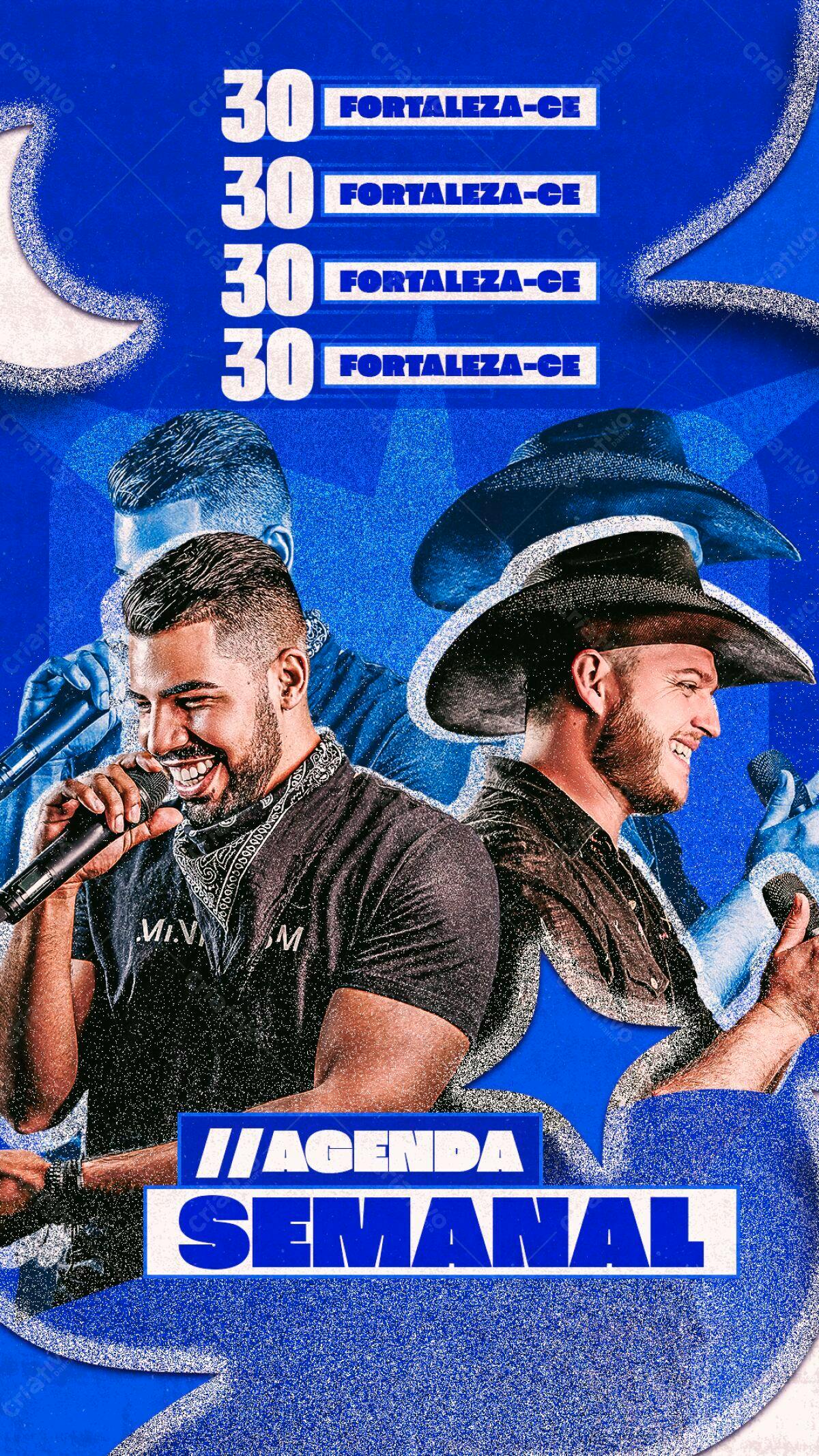 Flyer Agenda Semanal Fortaleza-CE PSD Editável