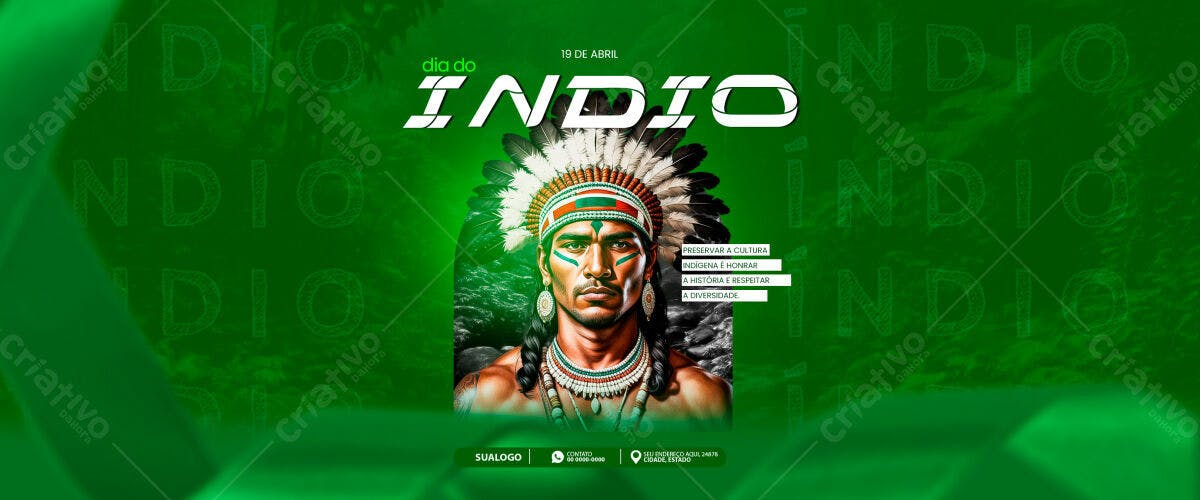 Flyer Dia do Índio PSD Editável