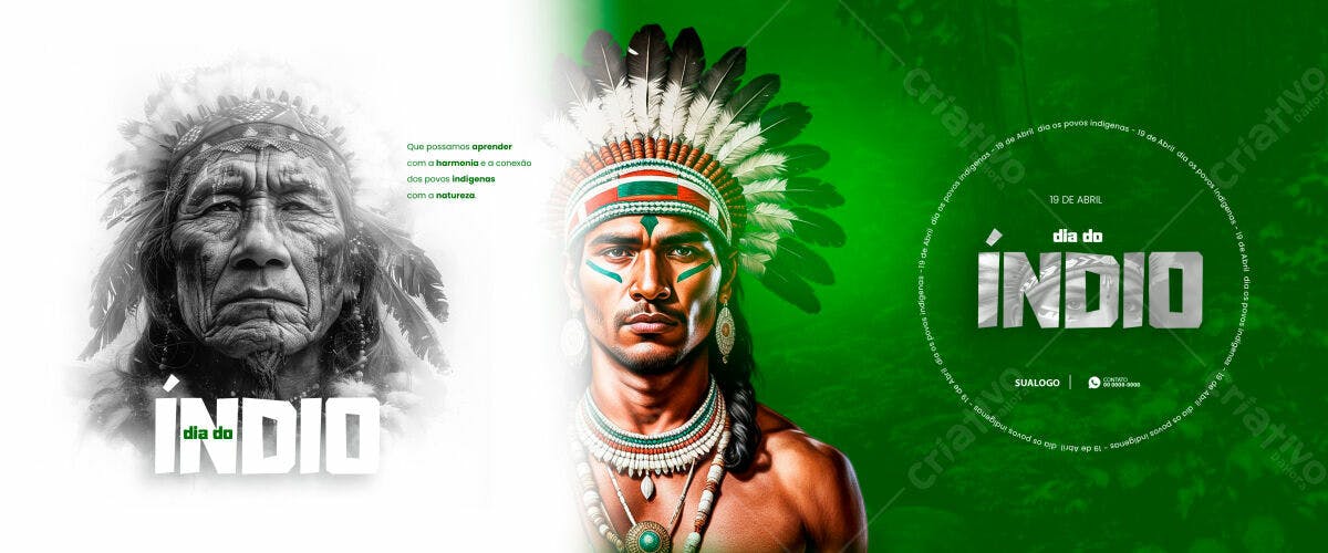 Banner Dia do Índio PSD Editável
