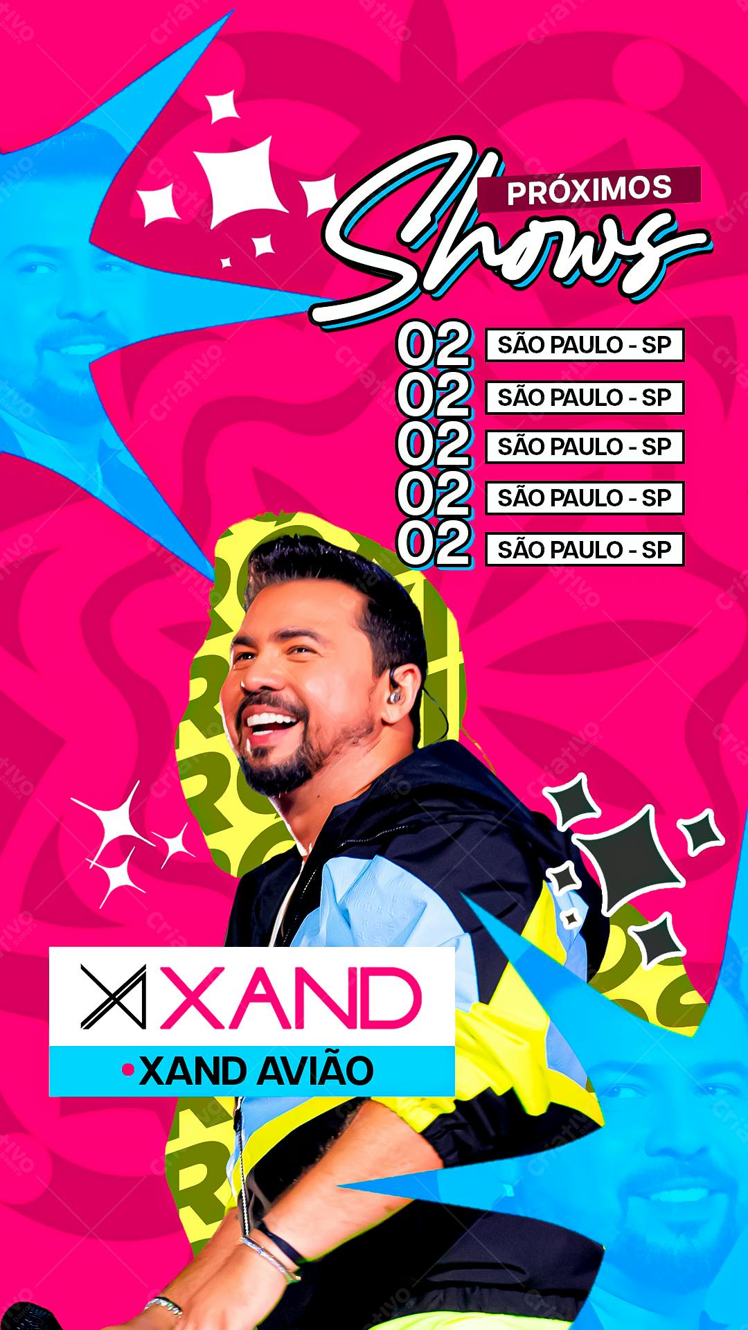Flyer para Shows do Xand Avião em São Paulo PSD Editável