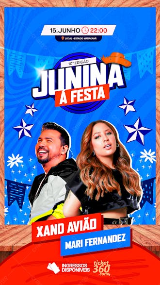 Flyer festa junina á festa stories são joão