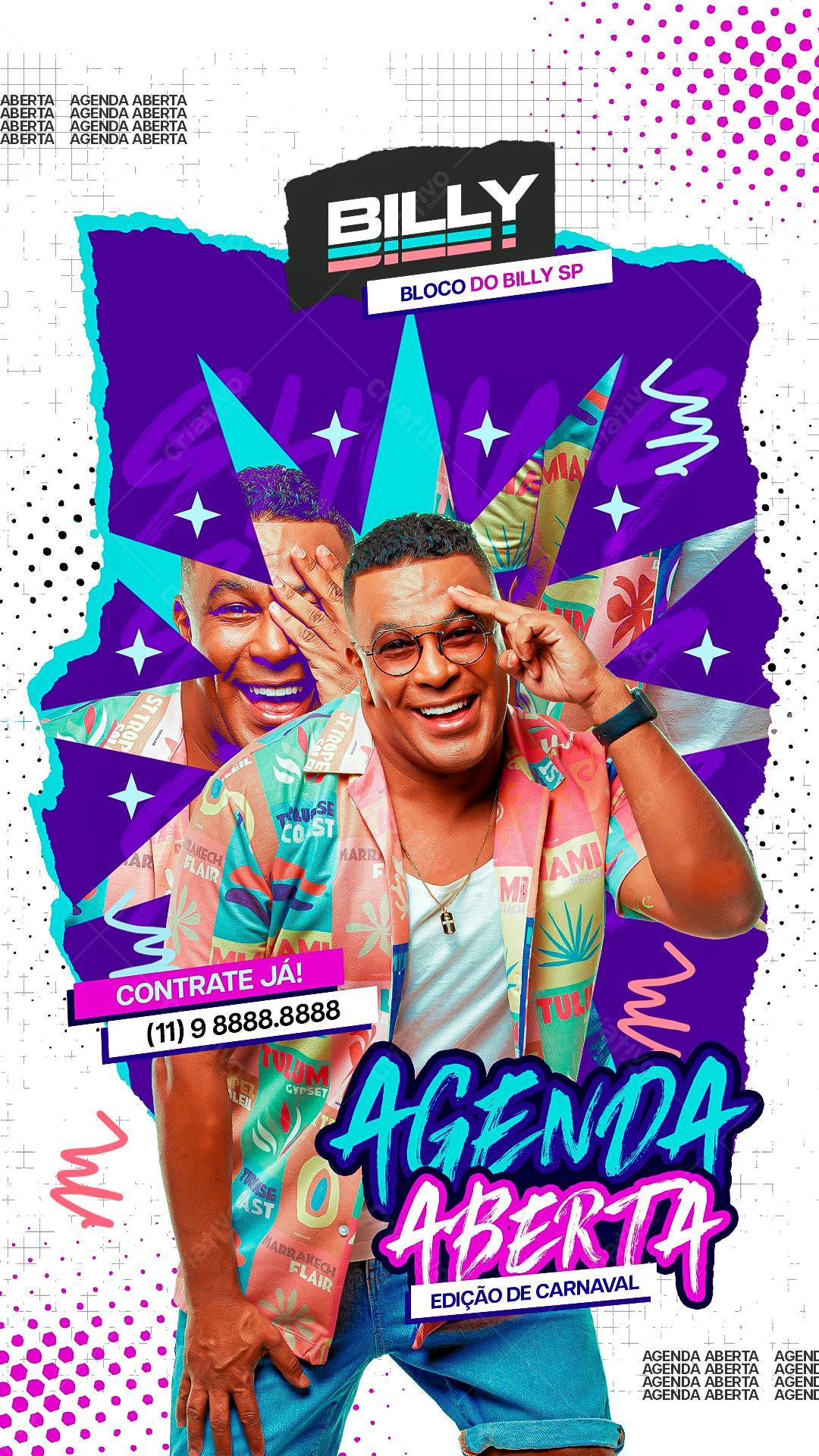 Flyer Bloco de Carnaval PSD Editável