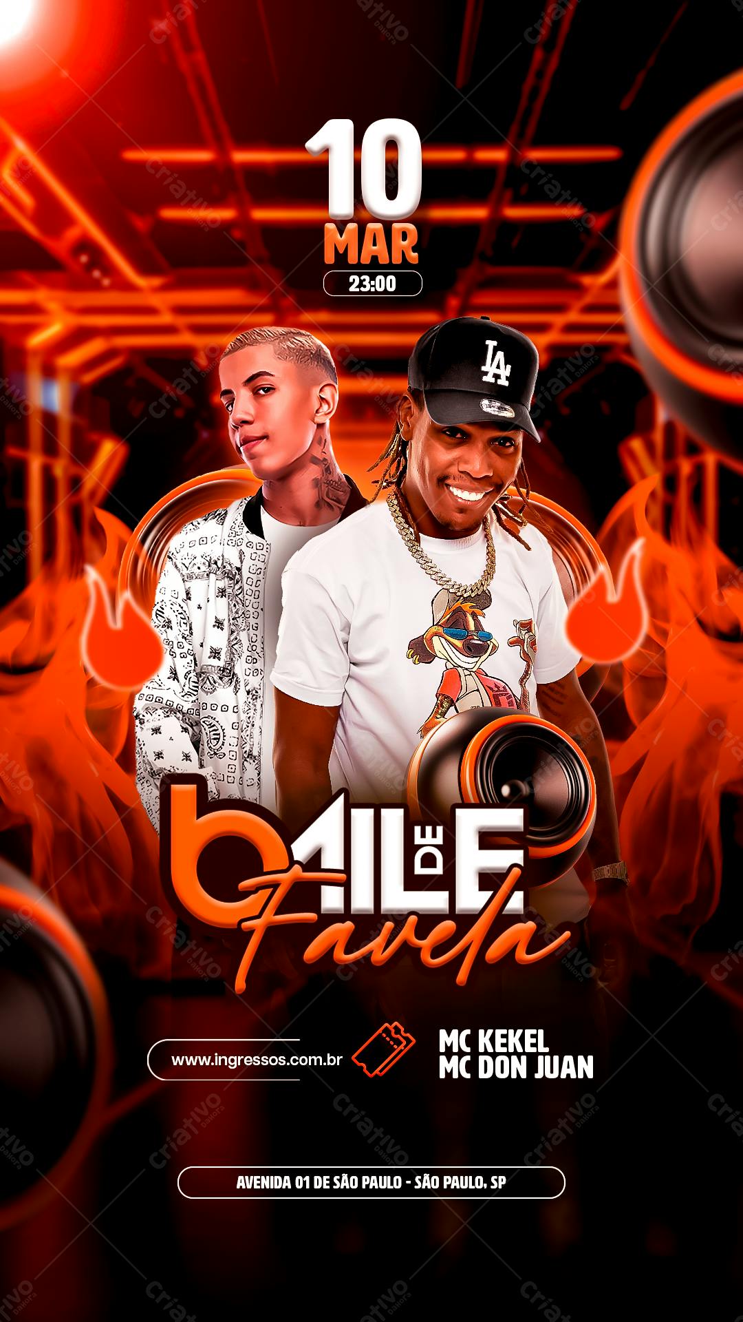 Flyer Baile de Favela PSD Editável