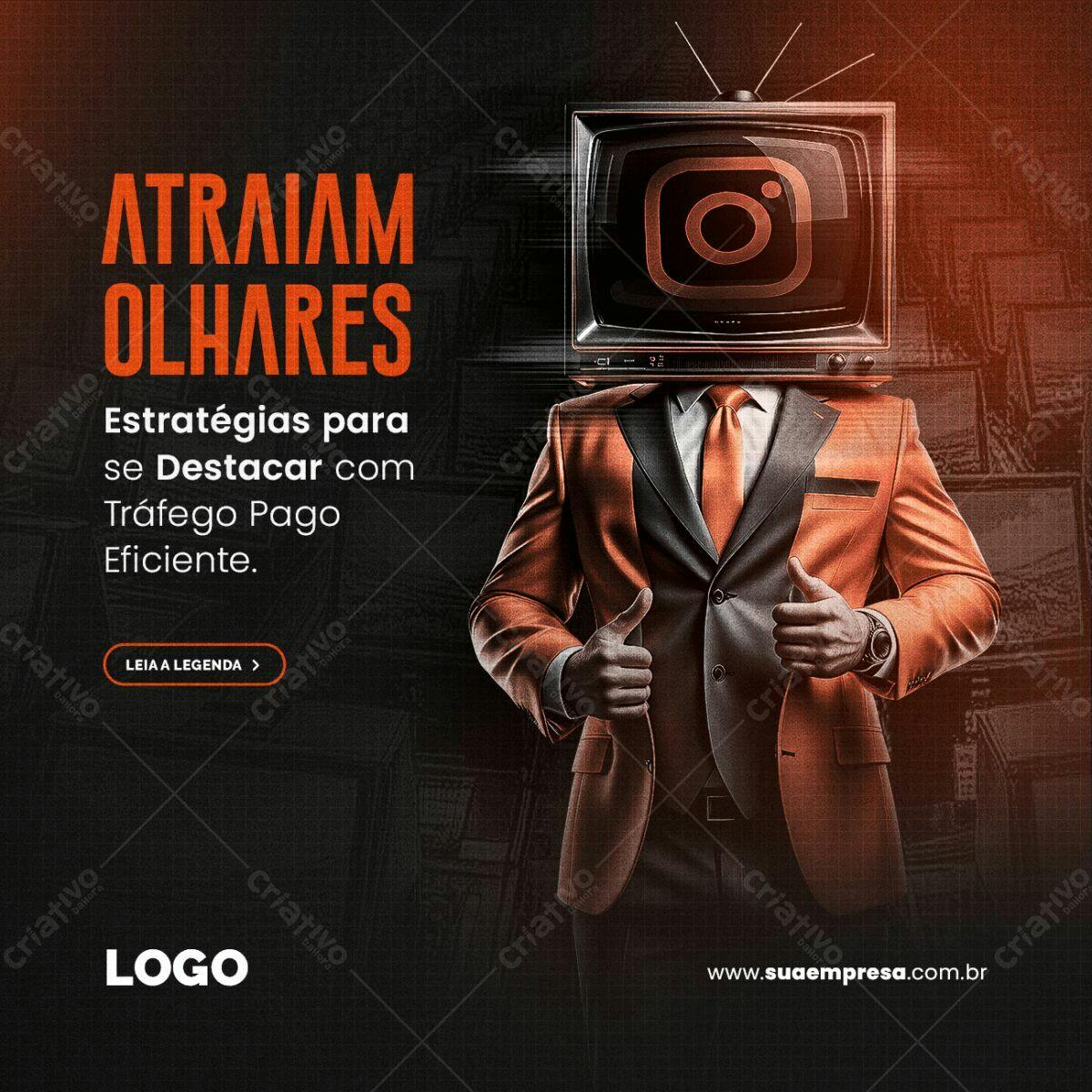 Post para Instagram Marketing Digital PSD Editável