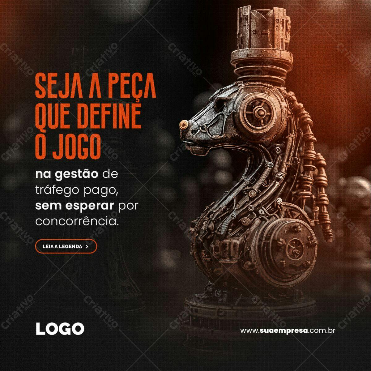 Post para Redes Sociais - Gestão de Tráfego Pago PSD Editável