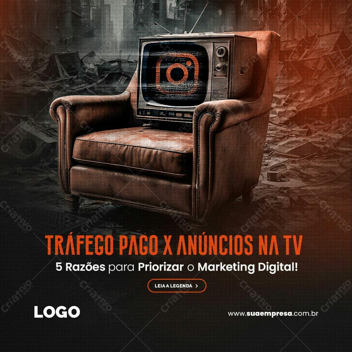 Post para Redes Sociais Marketing Digital PSD Editável