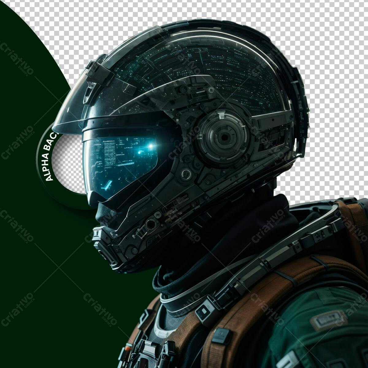 Mockup Capacete Cyberpunk PSD Editável