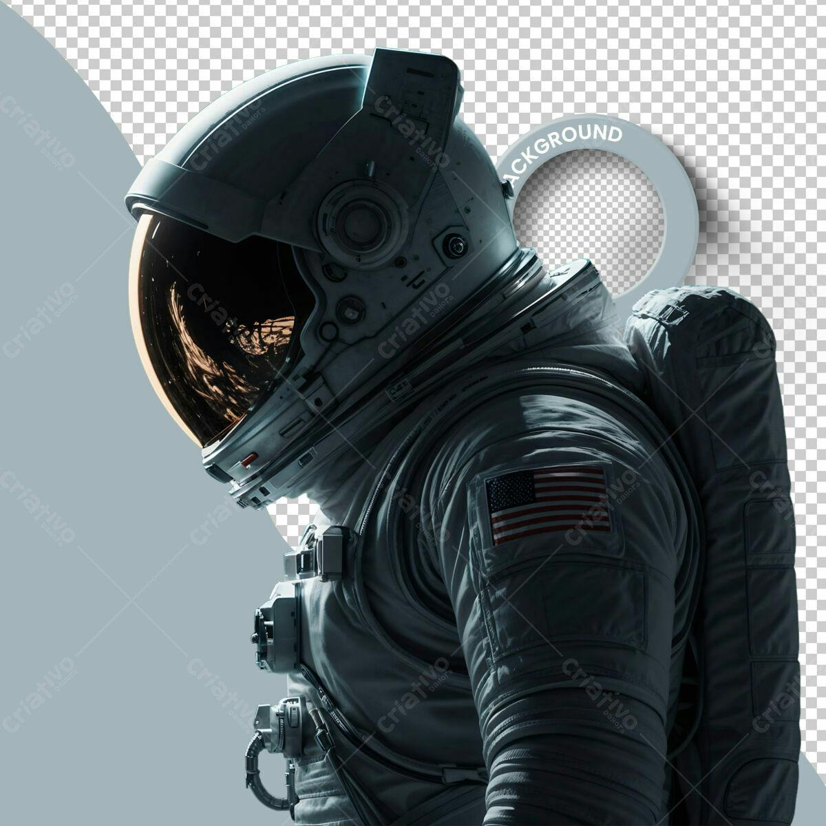 Background Astronauta Espaço PSD Editável
