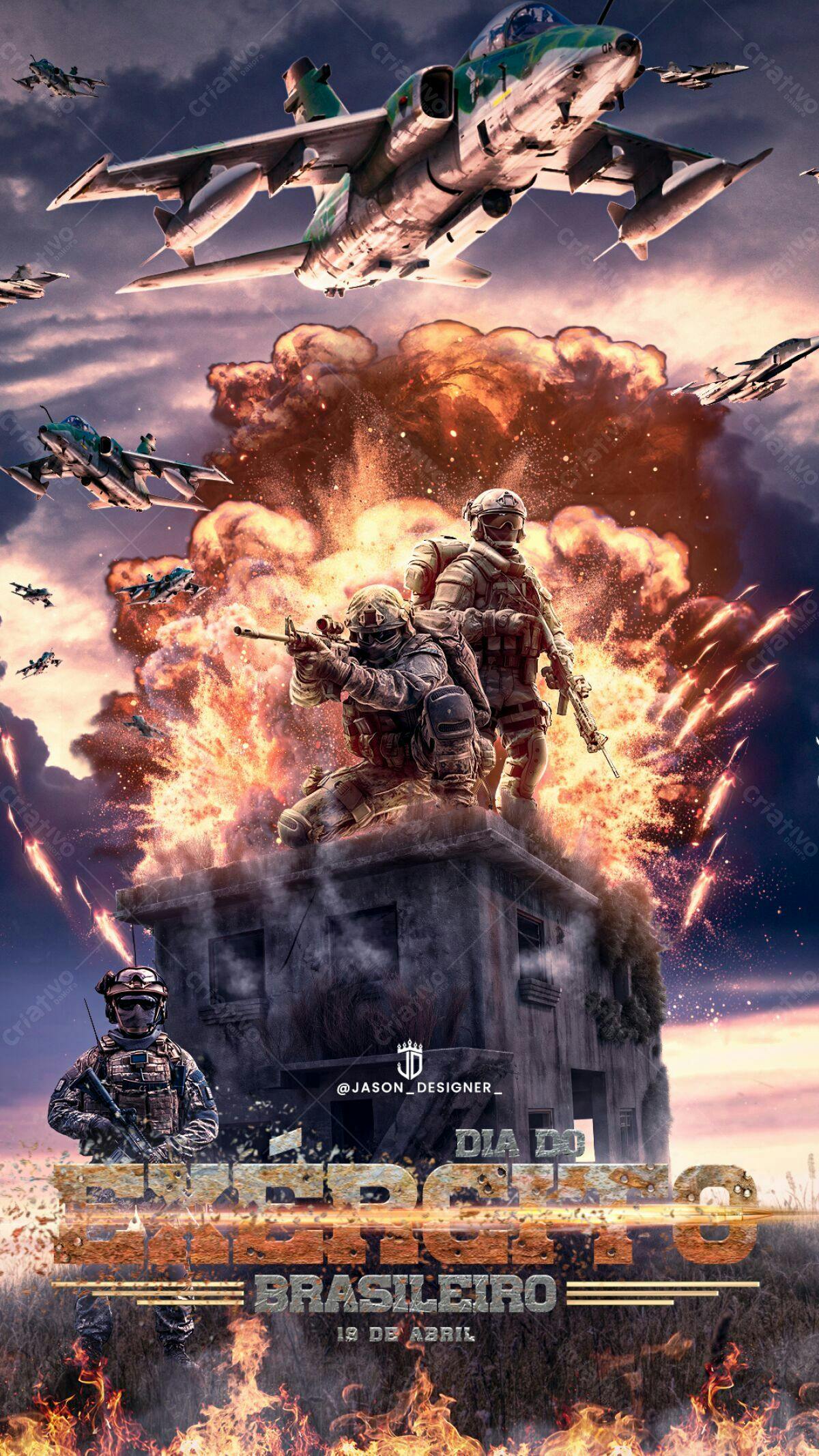 Flyer Dia do Exército Brasileiro PSD Editável