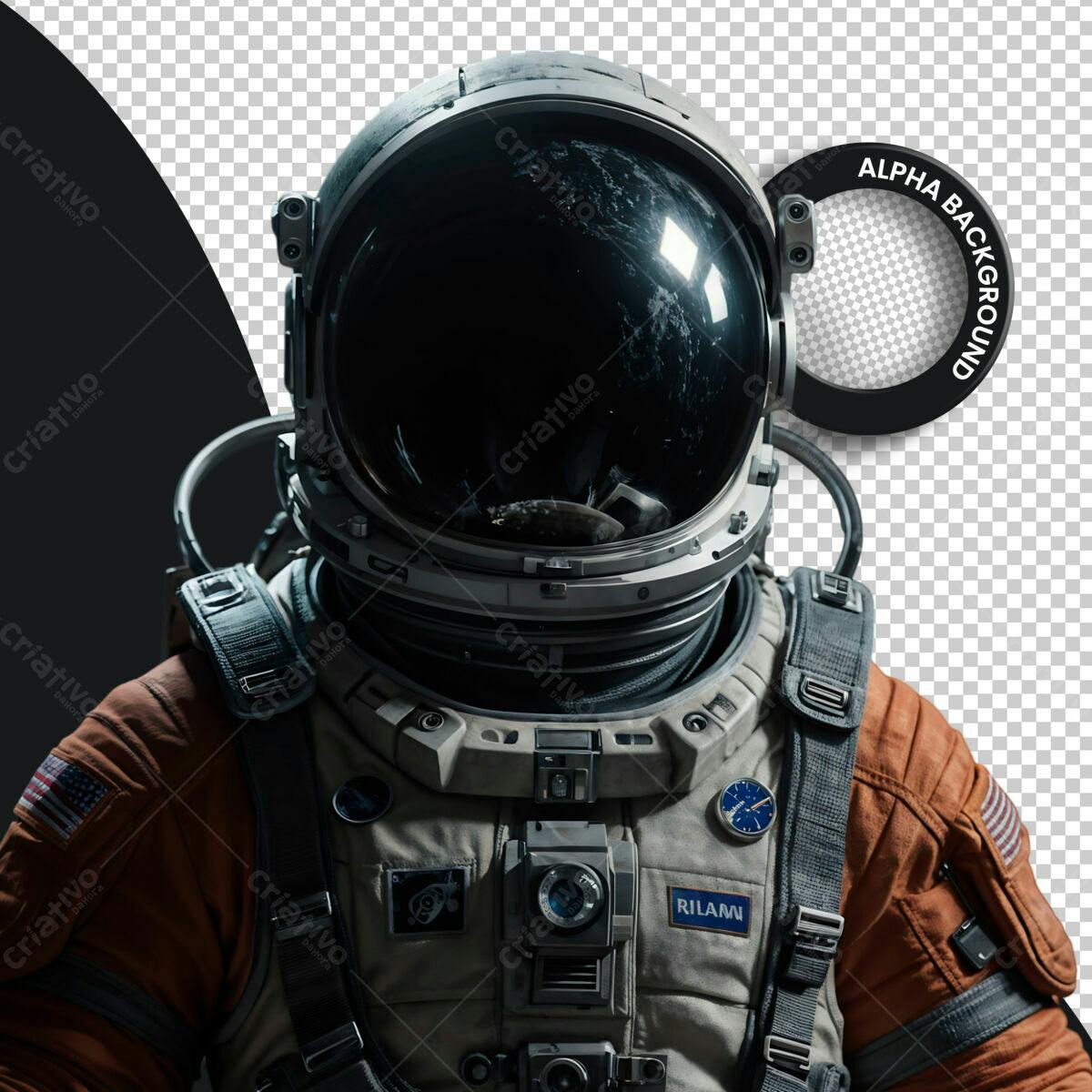 Imagem Astronauta Espaço PSD Editável