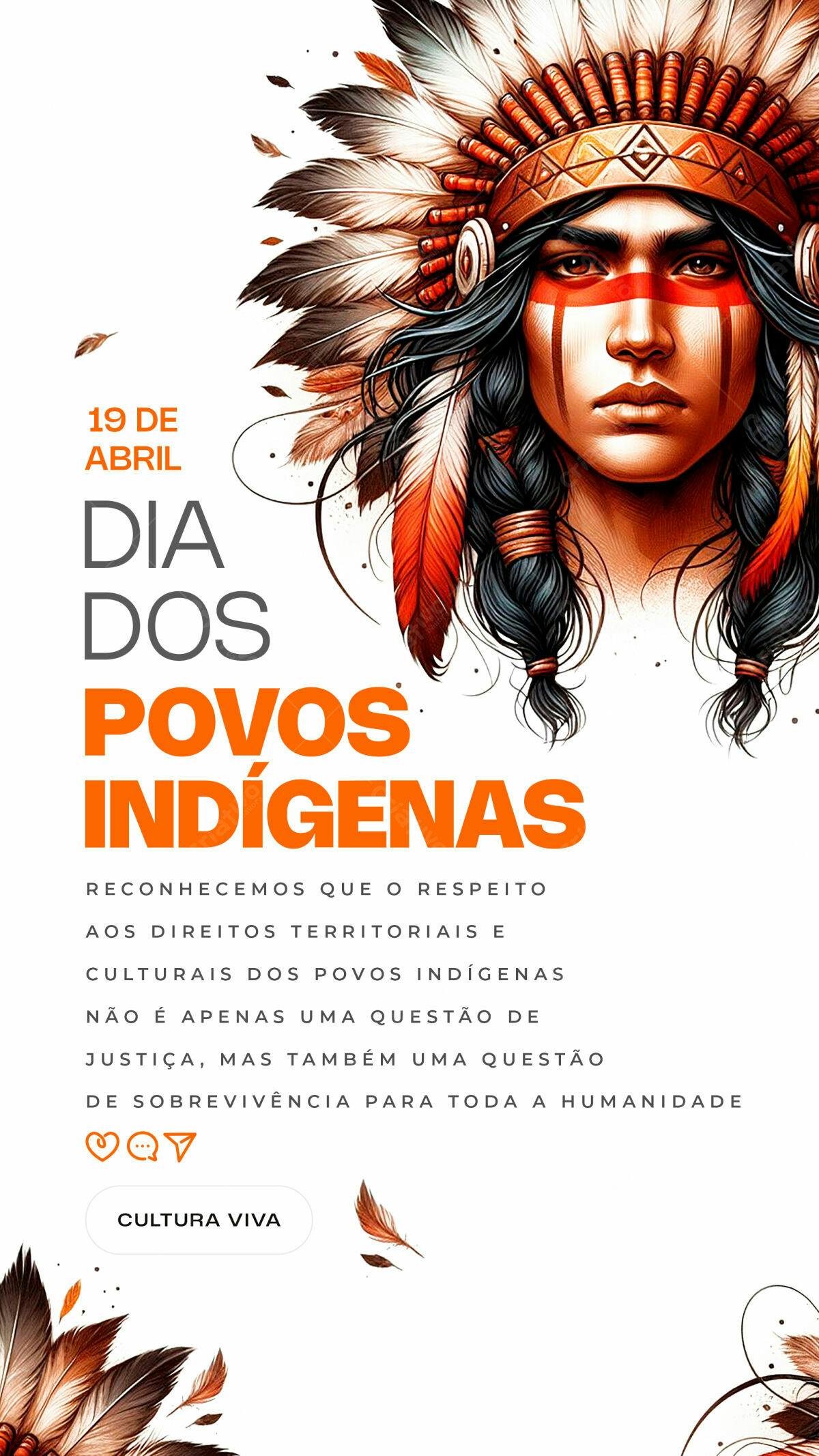 Flyer Dia dos Povos Indígenas PSD Editável