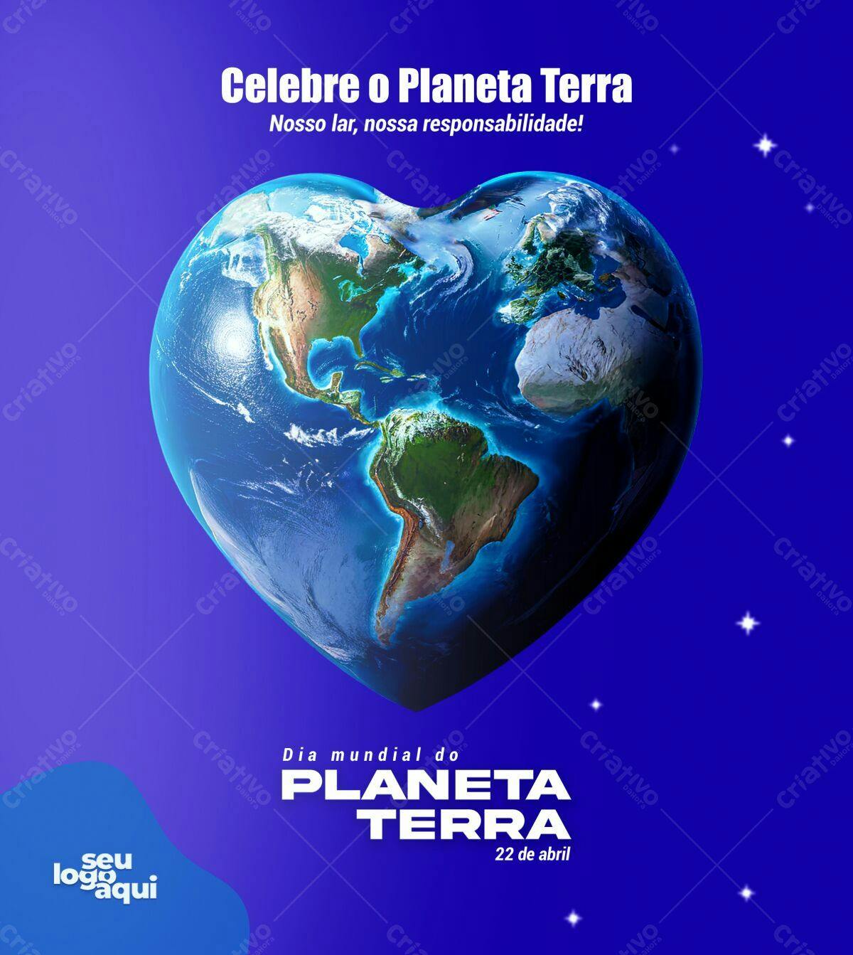 Post para Dia Mundial do Planeta Terra PSD Editável