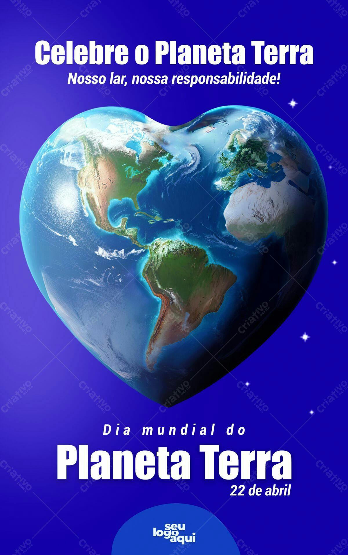 Poster Dia Mundial da Terra PSD Editável