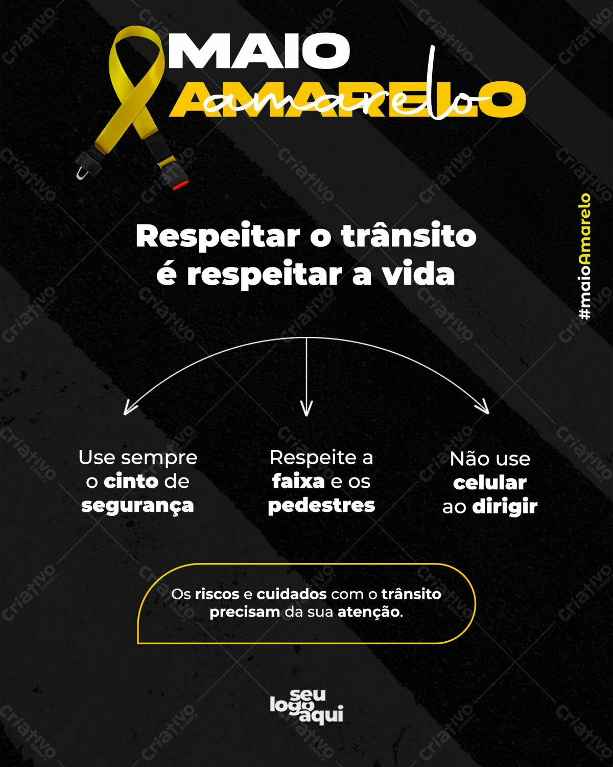 Flyer Maio Amarelo PSD Editável
