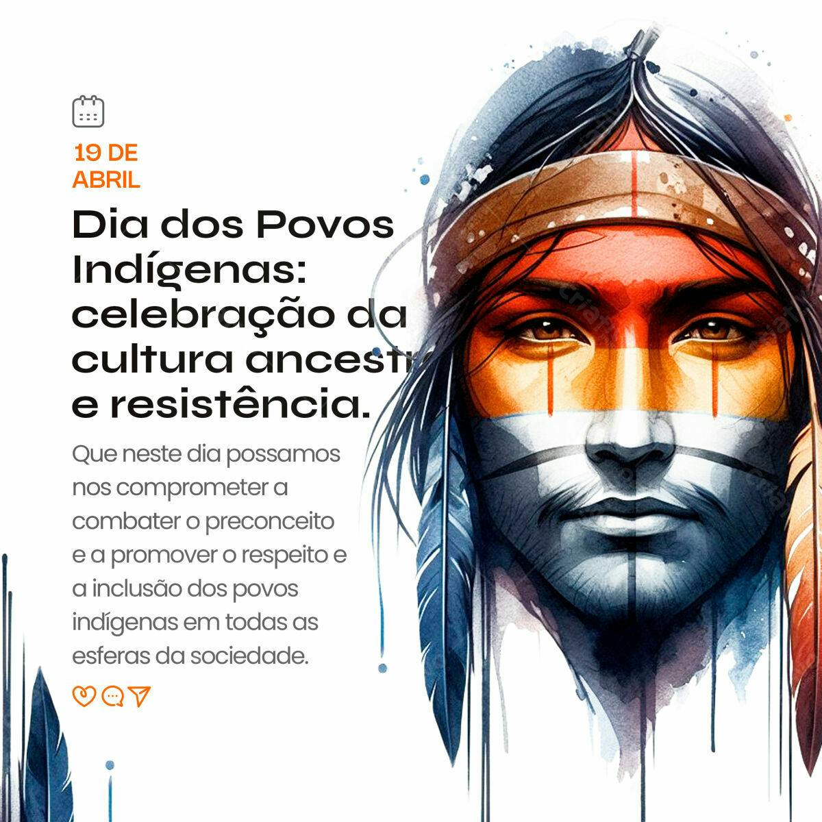 Arte Dia dos Povos Indígenas PSD Editável