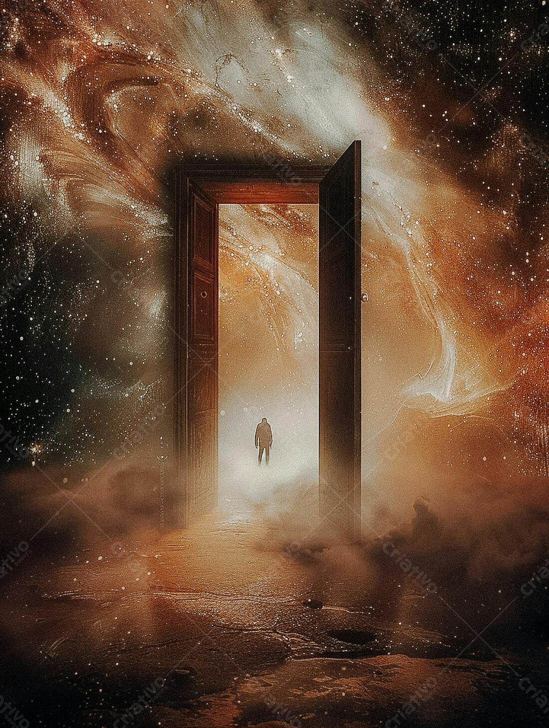 Porta para o Cosmos Homem Silhueta