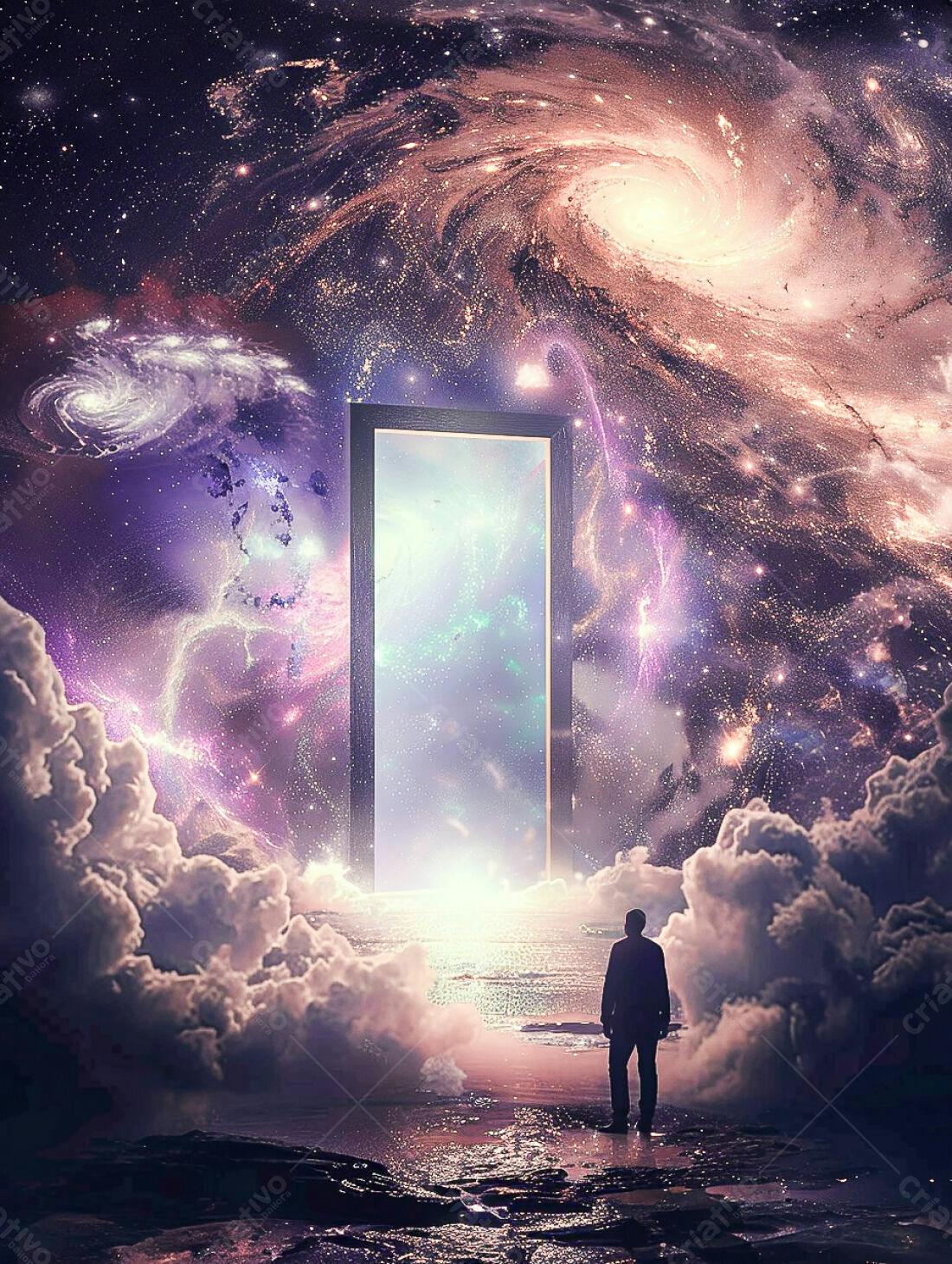 Portal Estelar Homem Contemplando Cosmos