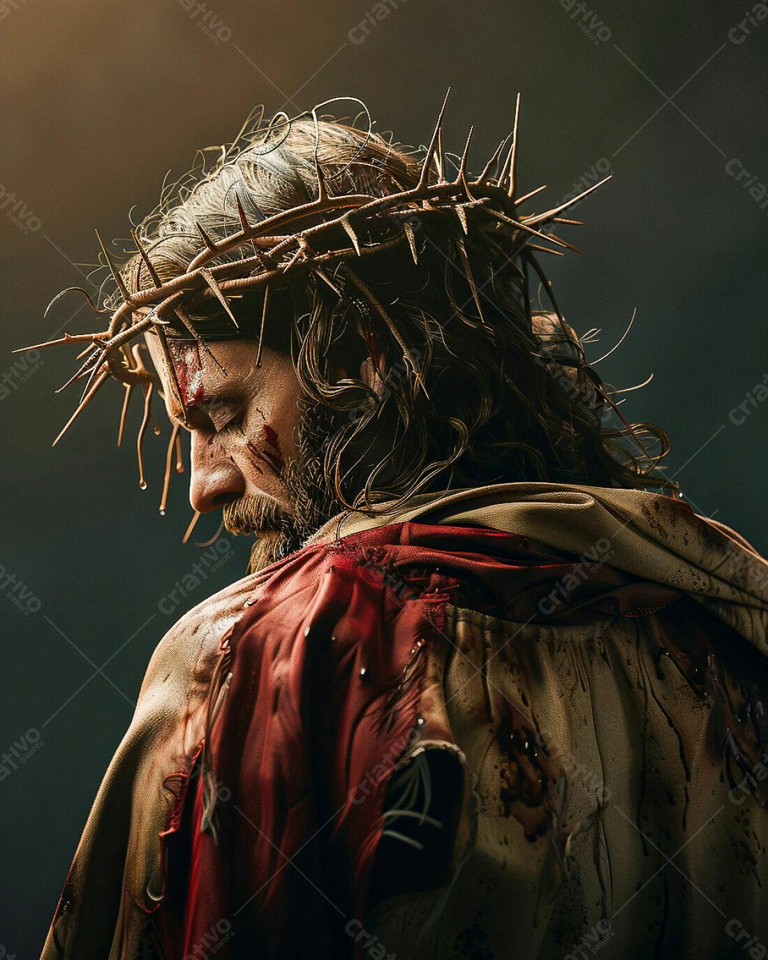 Jesus Cristo Coroado de Espinhos Sangrando