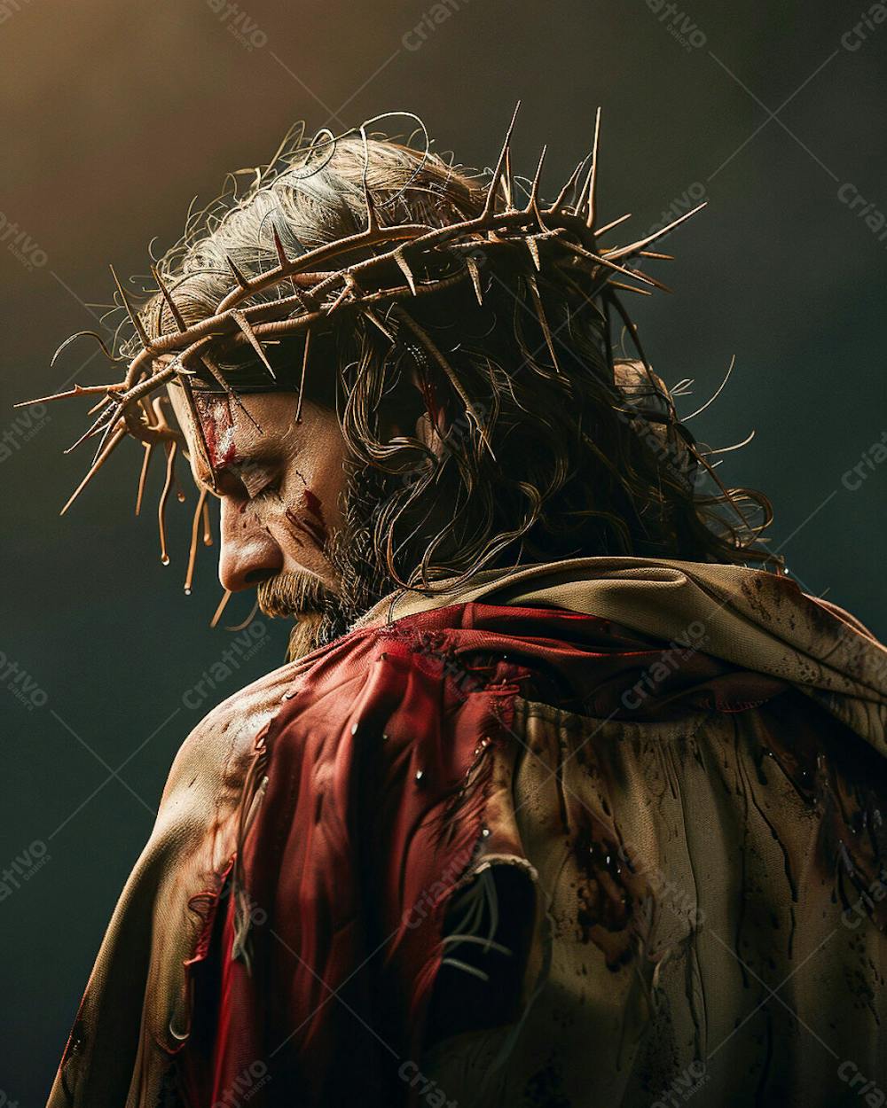 Jesus De Costas, Com Coroa De Espinhos Na Cabeça  (12)