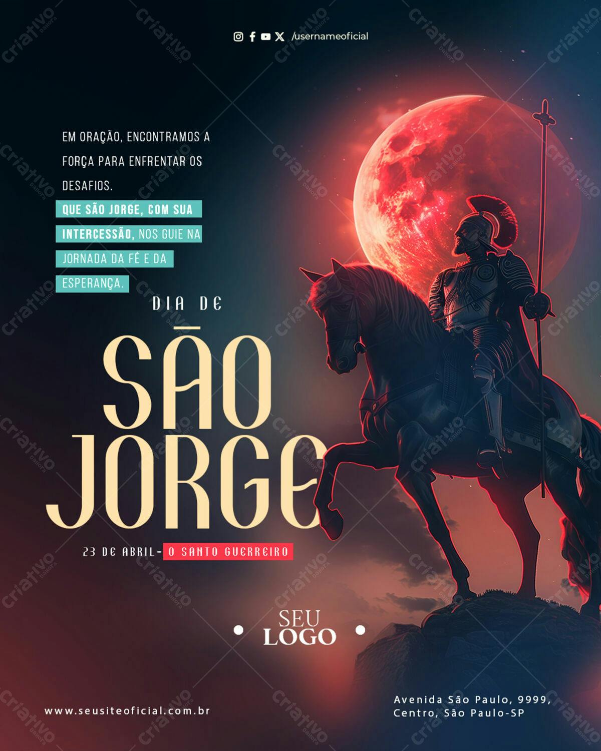 Flyer Dia de São Jorge PSD Editável