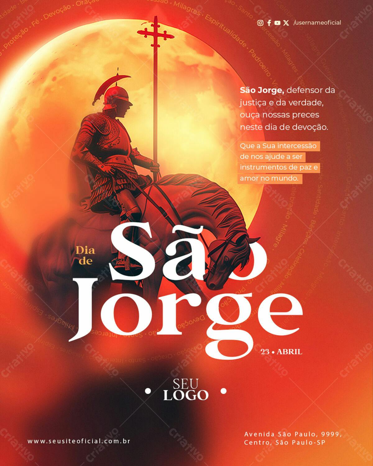 Flyer Dia de São Jorge PSD Editável