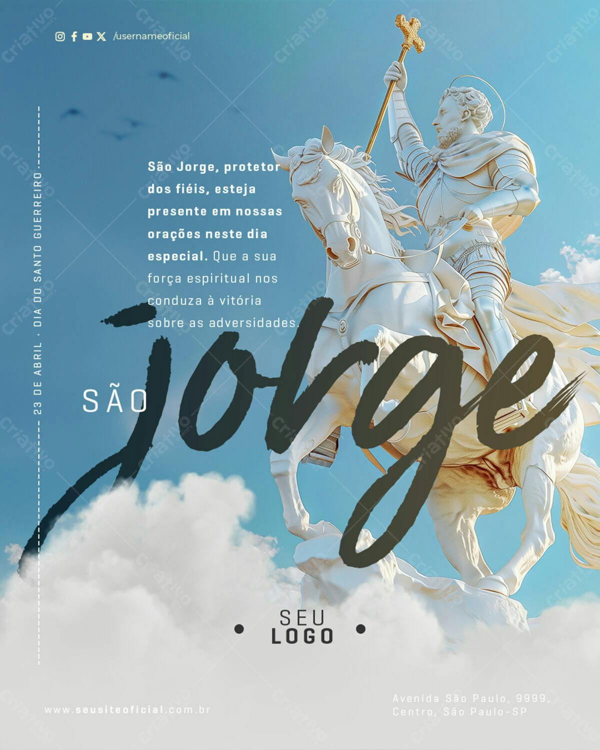 Flyer Dia de São Jorge PSD Editável