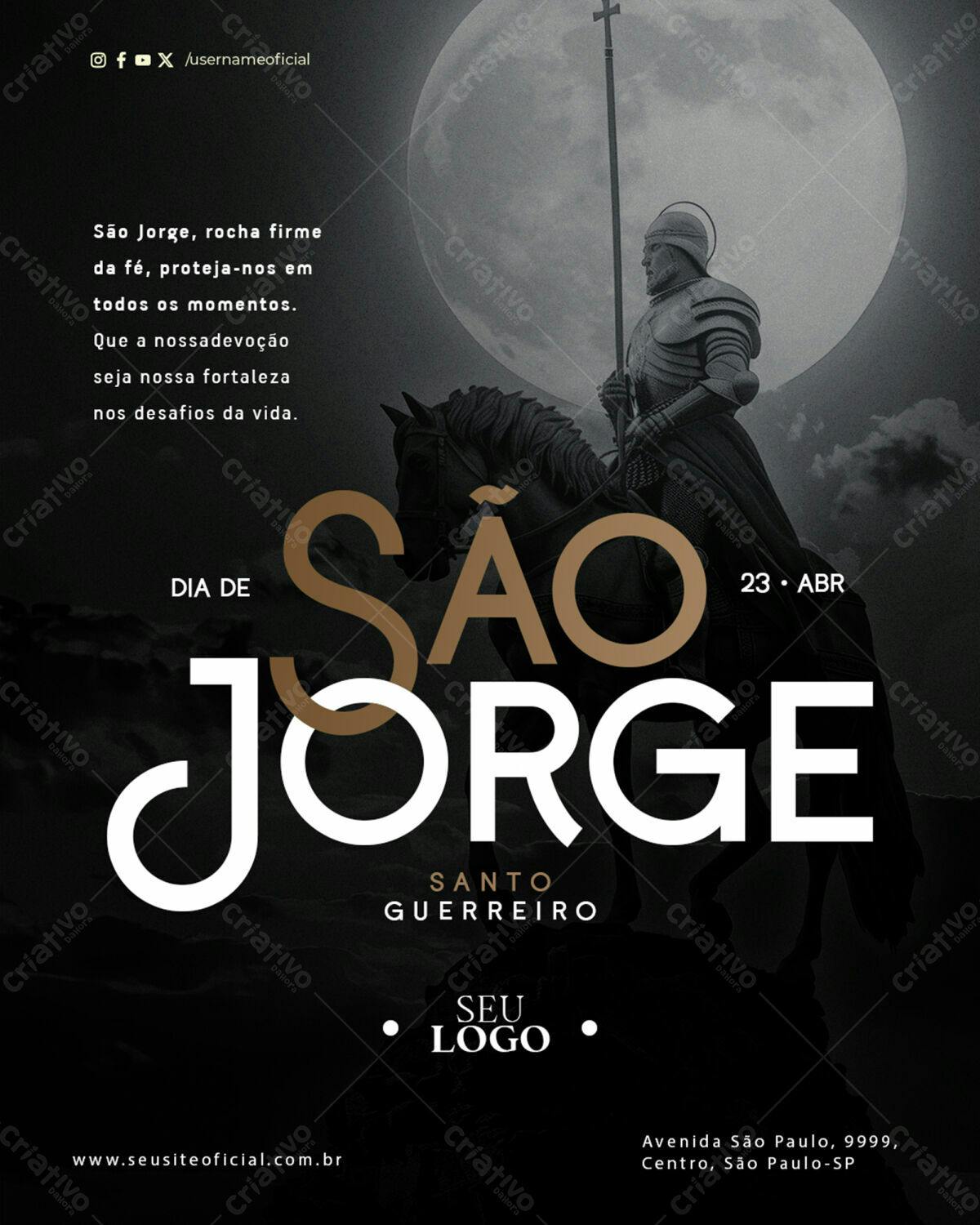 Flyer Dia de São Jorge PSD Editável