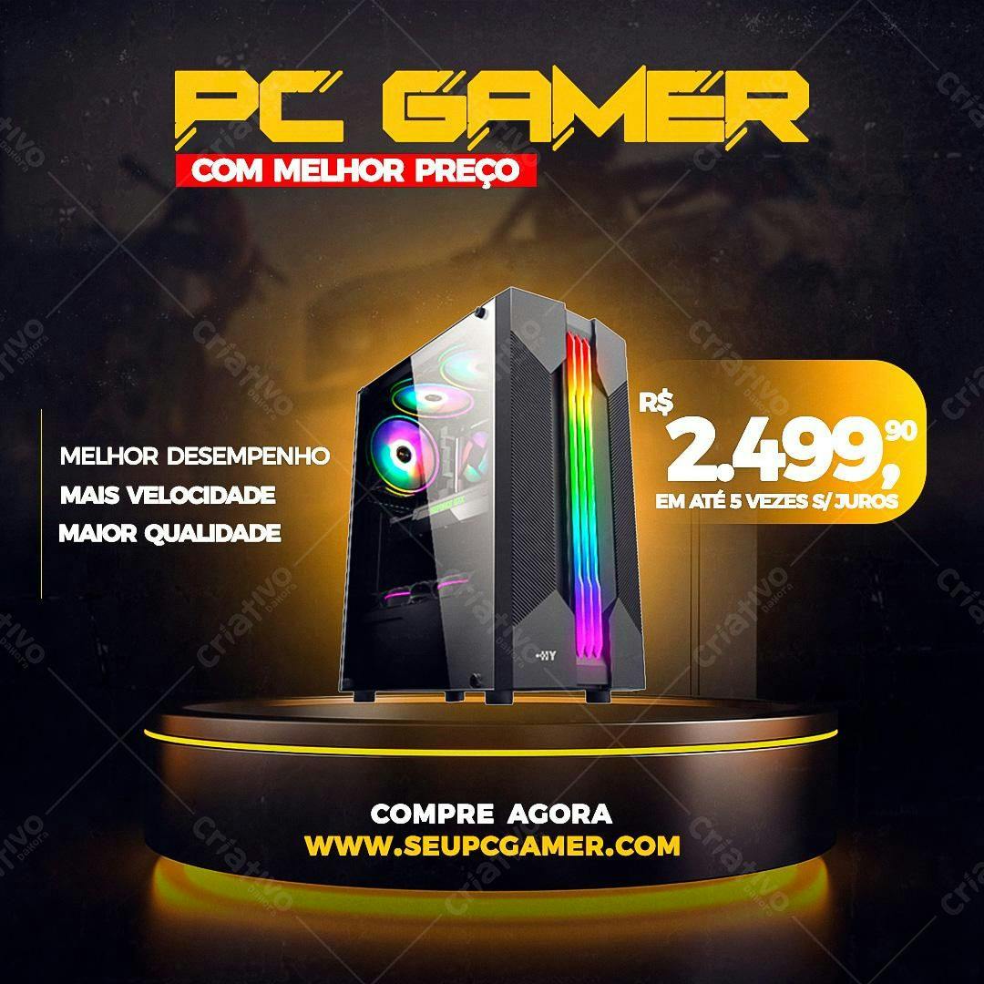 Flyer para Promoção de PC Gamer PSD Editável