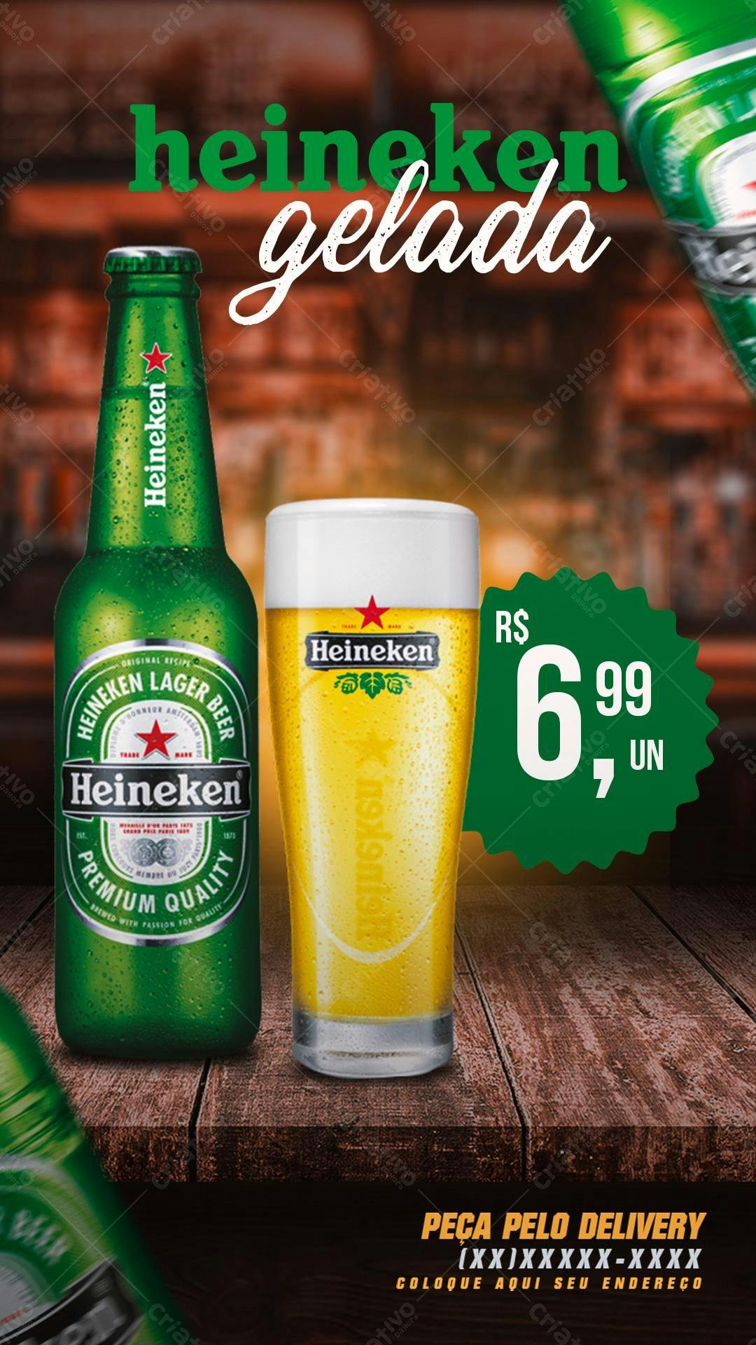 Flyer Heineken Gelada PSD Editável