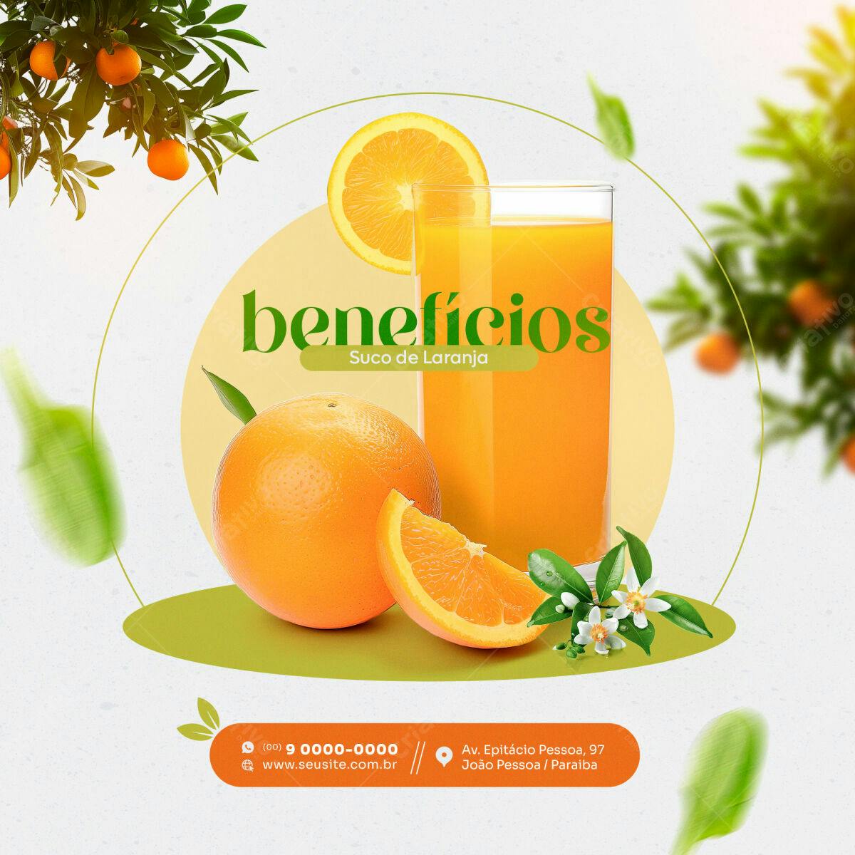 Postagem Instagram Suco de Laranja PSD Editável