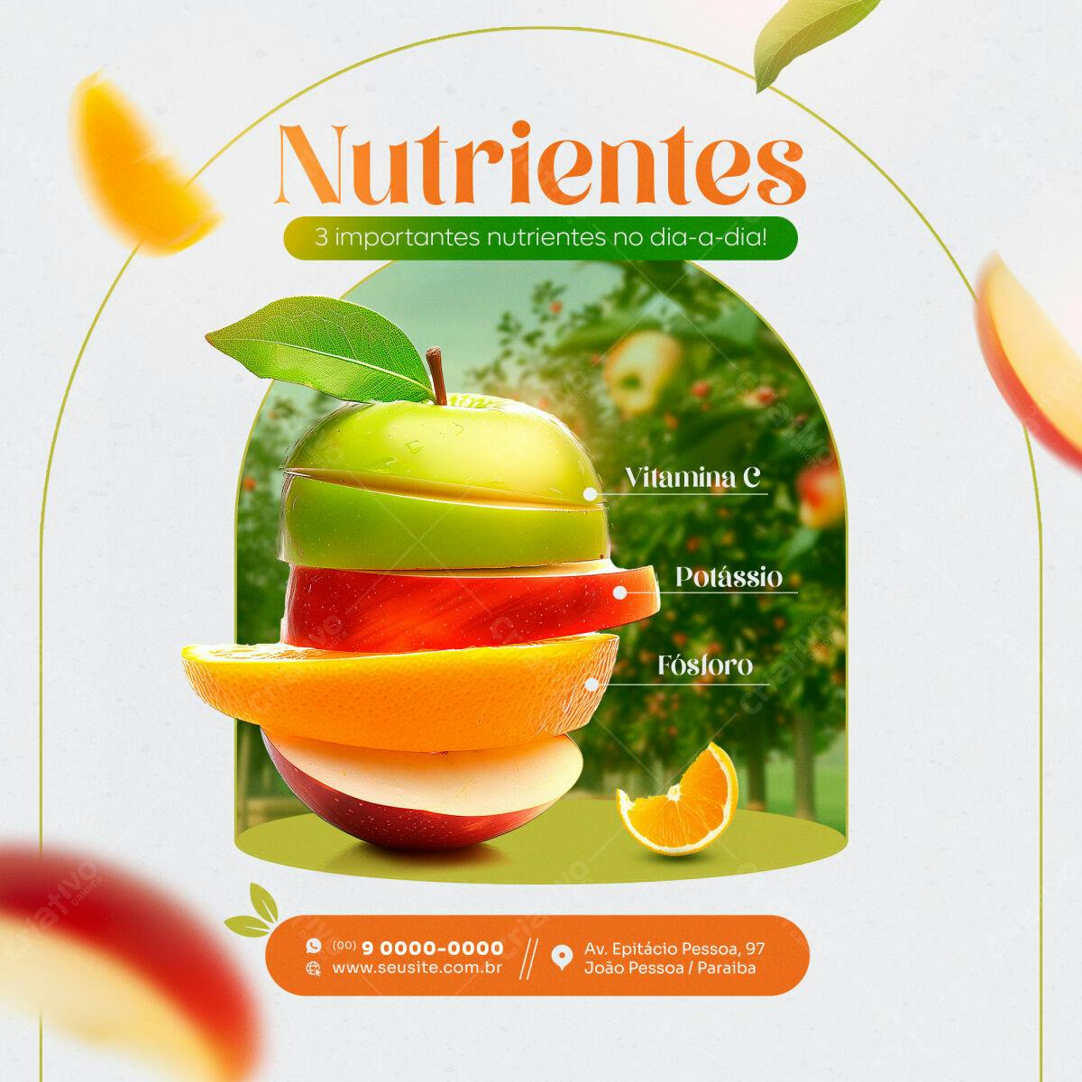 Post para Redes Sociais sobre Nutrientes PSD Editável