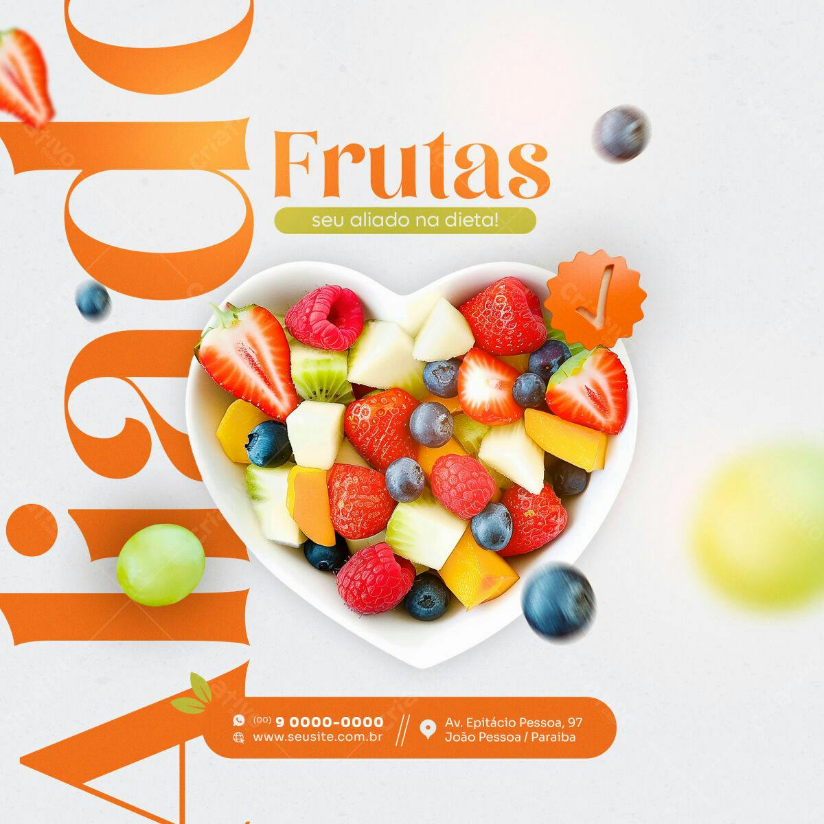 Flyer Dieta Frutas PSD Editável