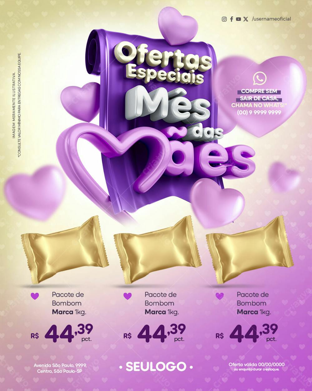 Feed - Data Comemorativa - Ofertas Especiais Mês Das Mães - Promoção Bombons - Psd Editável.zip